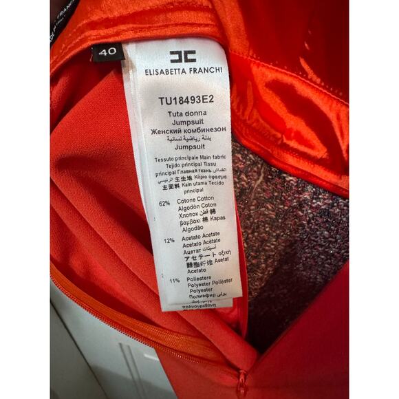 NWT Elisabetta Franchi Red Blue Tweed Open Back Romper Size 40 US 4 - Picture 14 of 14